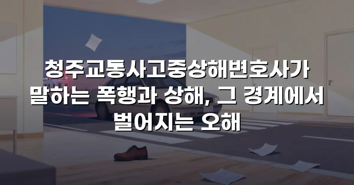 청주교통사고중상해변호사가 말하는 폭행과 상해, 그 경계에서 벌어지는 오해