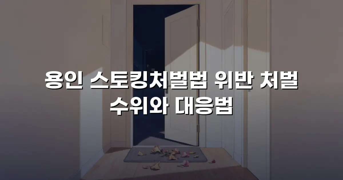 용인 스토킹처벌법 위반 처벌 수위와 대응법