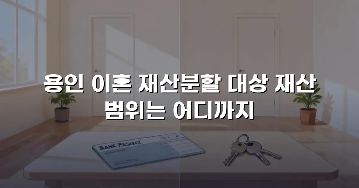 용인 이혼 재산분할 대상 재산 범위는 어디까지