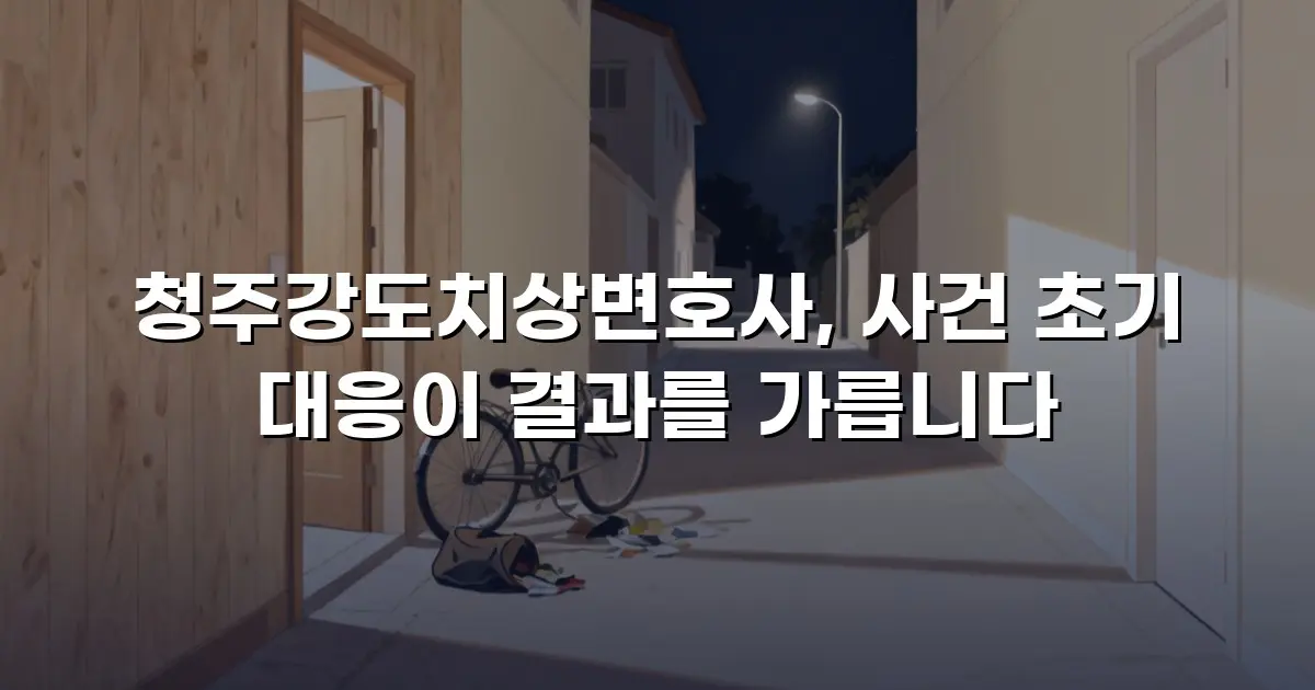 청주강도치상변호사, 사건 초기 대응이 결과를 가릅니다