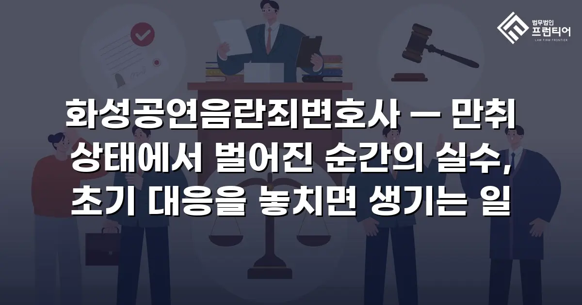 화성공연음란죄변호사 — 만취 상태에서 벌어진 순간의 실수, 초기 대응을 놓치면 생기는 일
