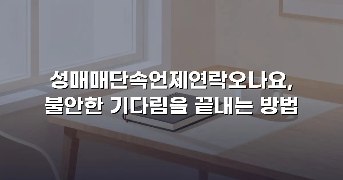 성매매단속언제연락오나요, 불안한 기다림을 끝내는 방법