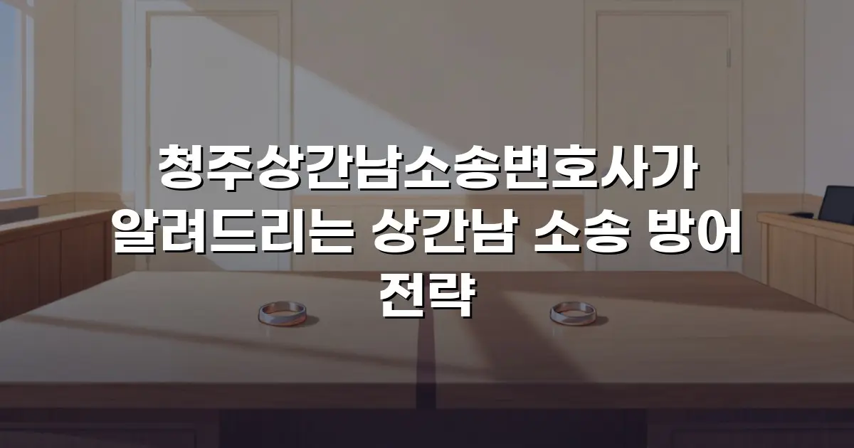 청주상간남소송변호사가 알려드리는 상간남 소송 방어 전략