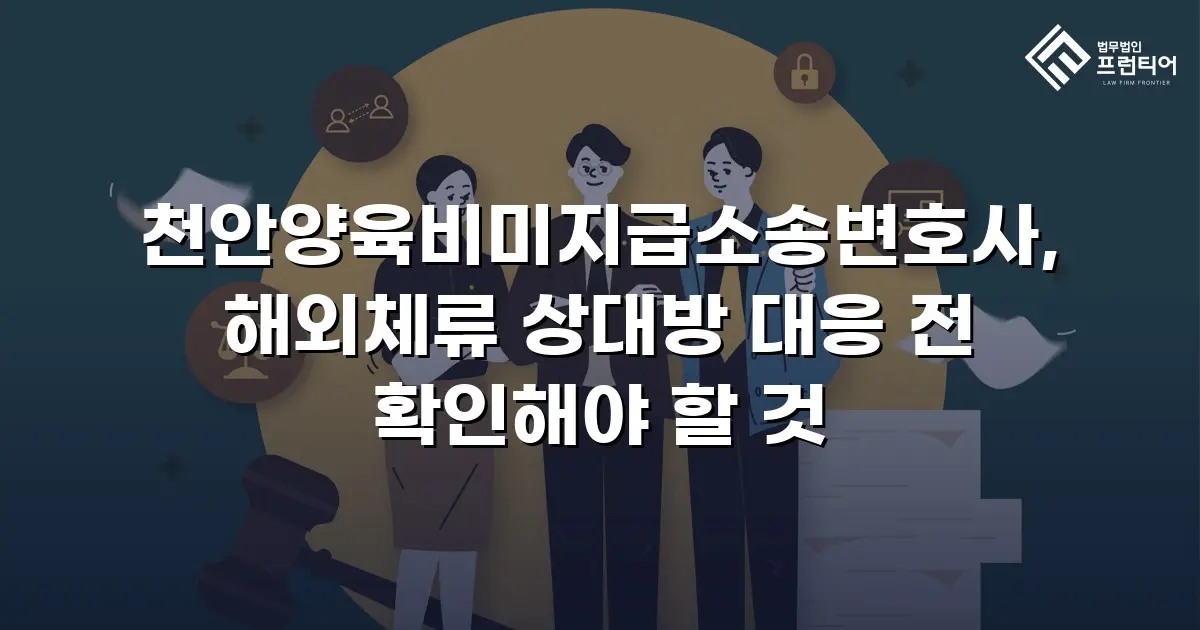 천안양육비미지급소송변호사, 해외체류 상대방 대응 전 확인해야 할 것