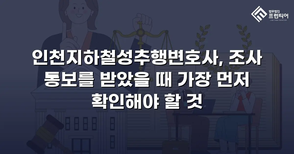 인천지하철성추행변호사, 조사 통보를 받았을 때 가장 먼저 확인해야 할 것