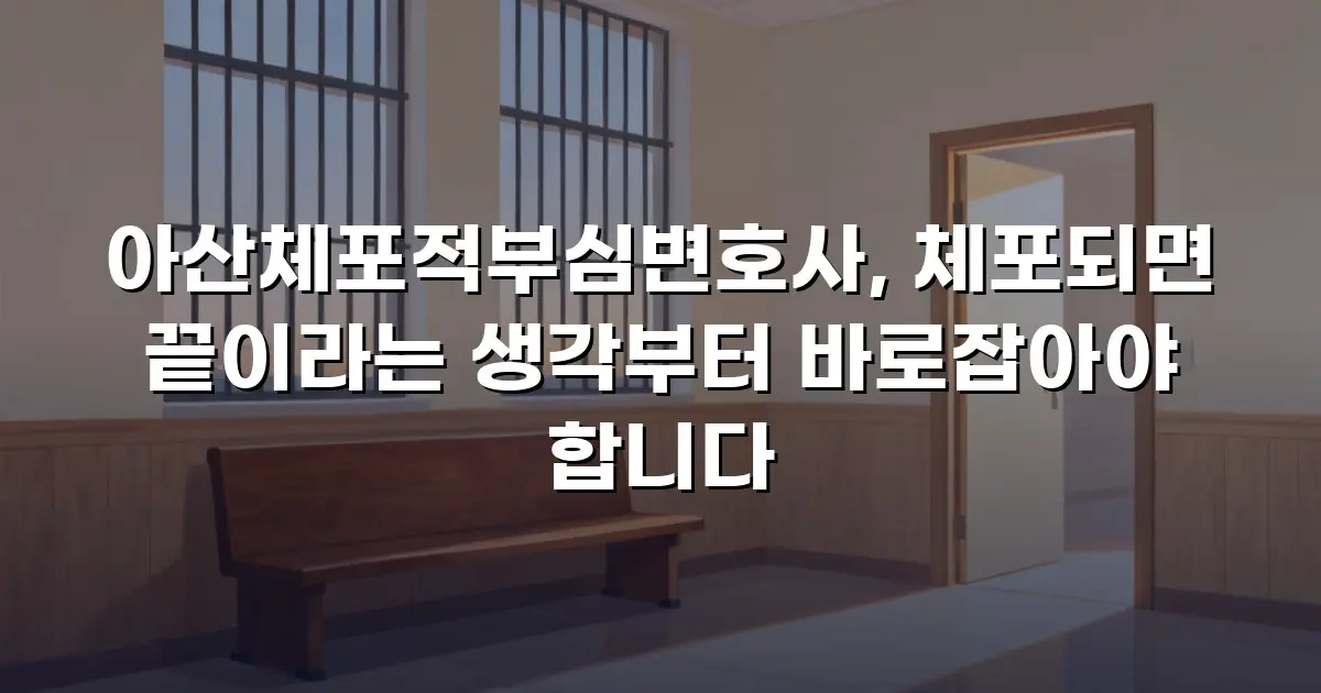 아산체포적부심변호사, 체포되면 끝이라는 생각부터 바로잡아야 합니다