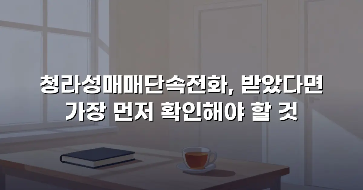 청라성매매단속전화, 받았다면 가장 먼저 확인해야 할 것