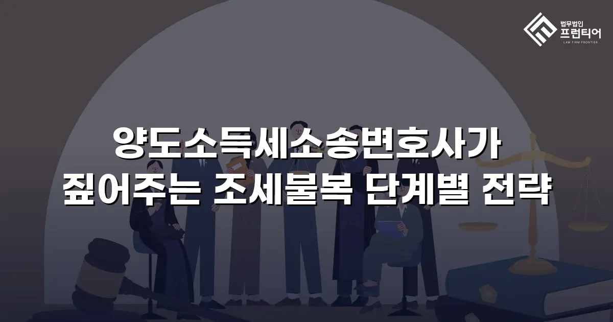 양도소득세소송변호사가 짚어주는 조세불복 단계별 전략
