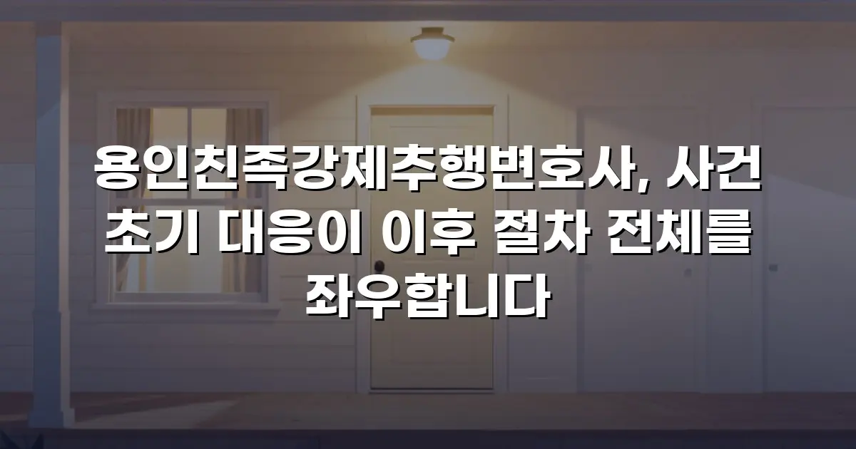 용인친족강제추행변호사, 사건 초기 대응이 이후 절차 전체를 좌우합니다
