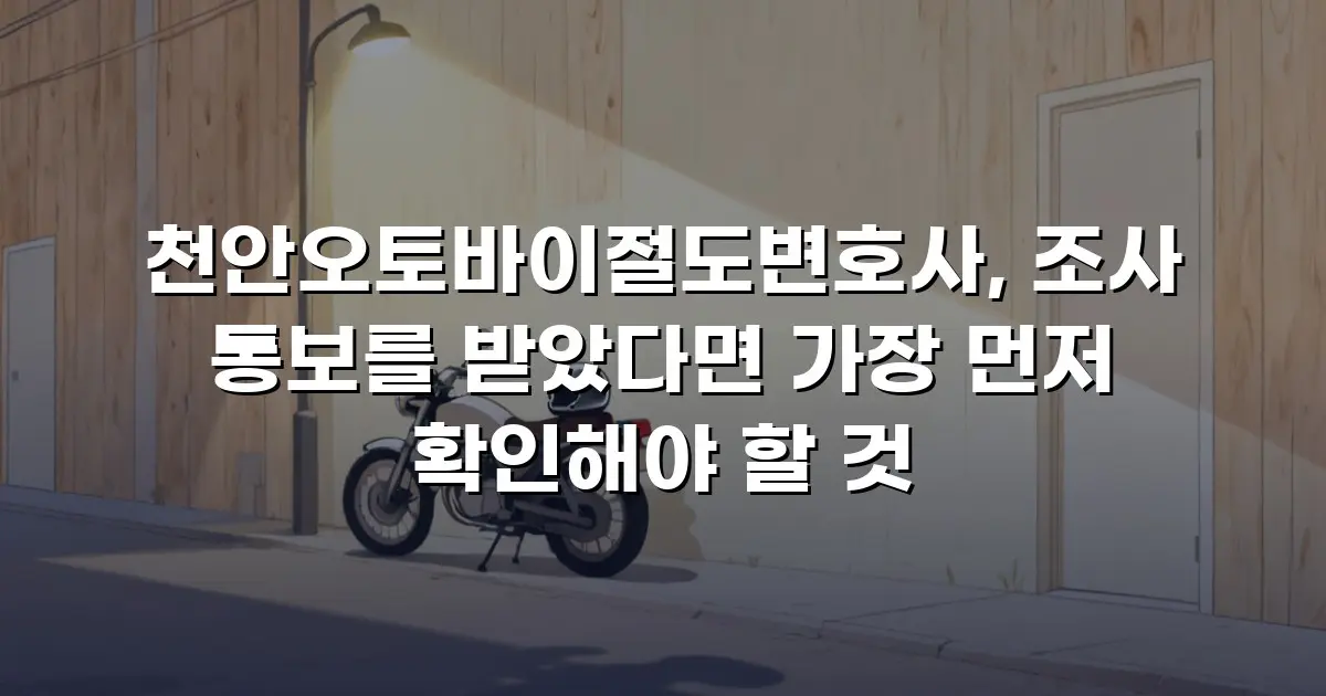 천안오토바이절도변호사, 조사 통보를 받았다면 가장 먼저 확인해야 할 것