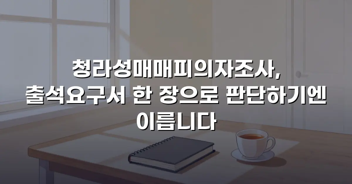 청라성매매피의자조사, 출석요구서 한 장으로 판단하기엔 이릅니다