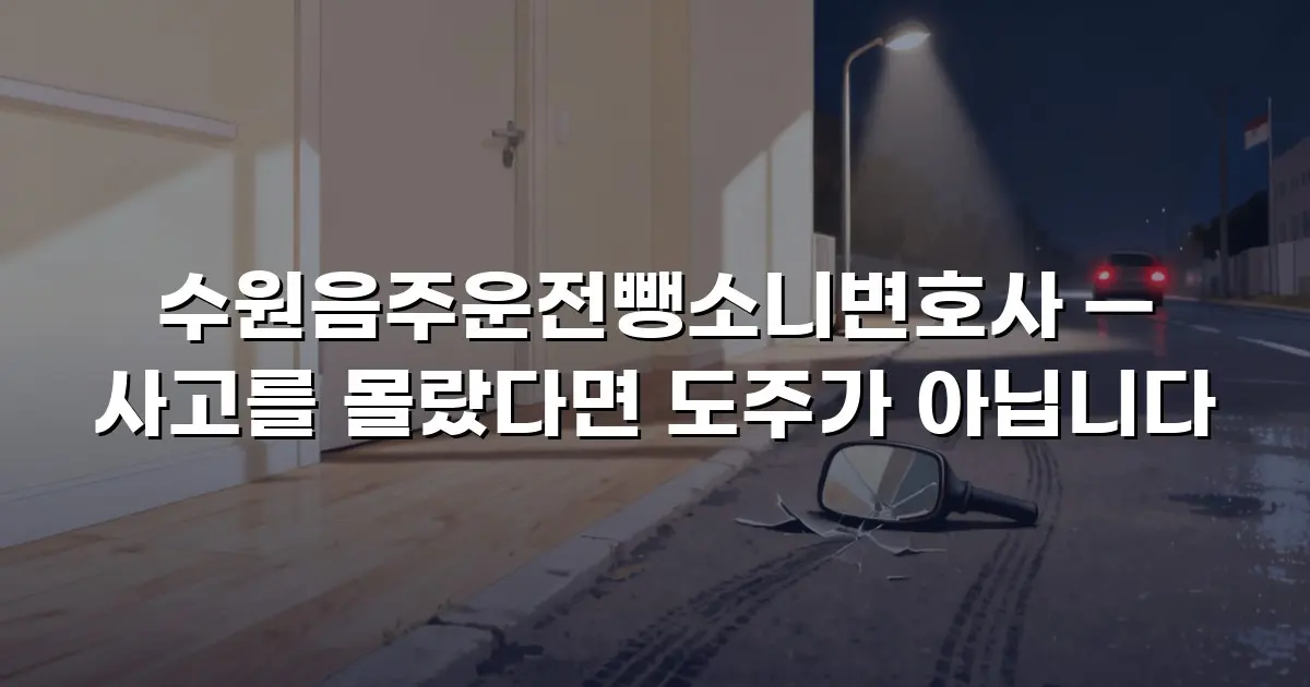 수원음주운전뺑소니변호사 — 사고를 몰랐다면 도주가 아닙니다