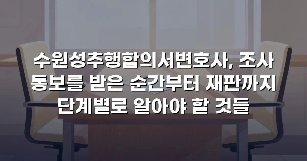 수원성추행합의서변호사, 조사 통보를 받은 순간부터 재판까지 단계별로 알아야 할 것들