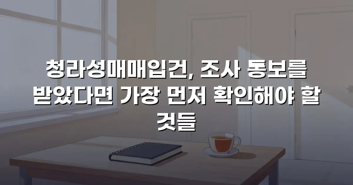 청라성매매입건, 조사 통보를 받았다면 가장 먼저 확인해야 할 것들