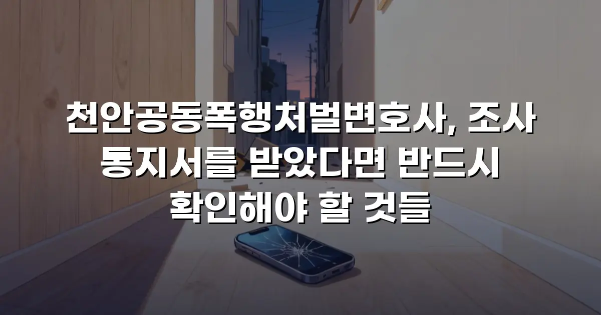 천안공동폭행처벌변호사, 조사 통지서를 받았다면 반드시 확인해야 할 것들