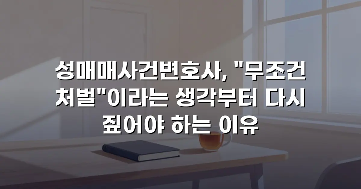 성매매사건변호사, "무조건 처벌"이라는 생각부터 다시 짚어야 하는 이유