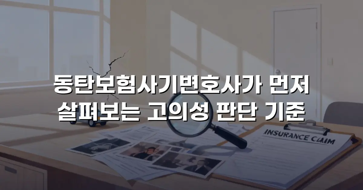 동탄보험사기변호사가 먼저 살펴보는 고의성 판단 기준