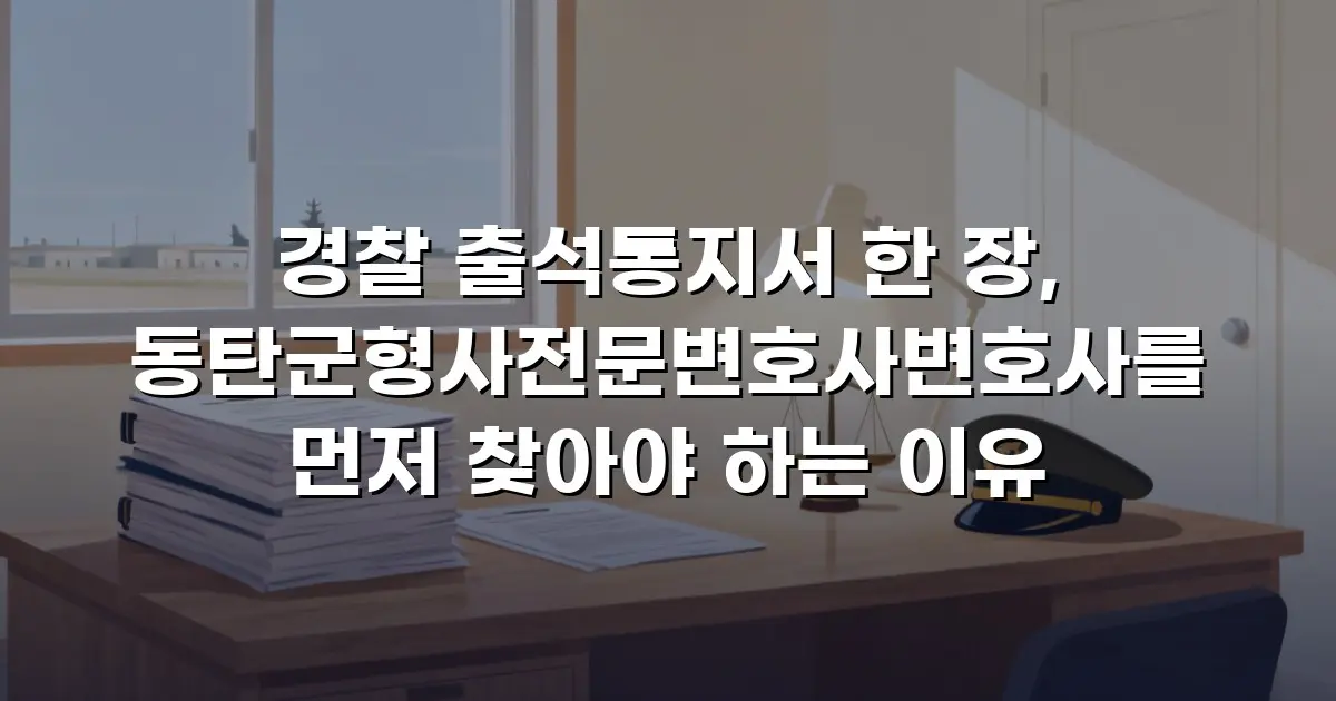 경찰 출석통지서 한 장, 동탄군형사전문변호사변호사를 먼저 찾아야 하는 이유