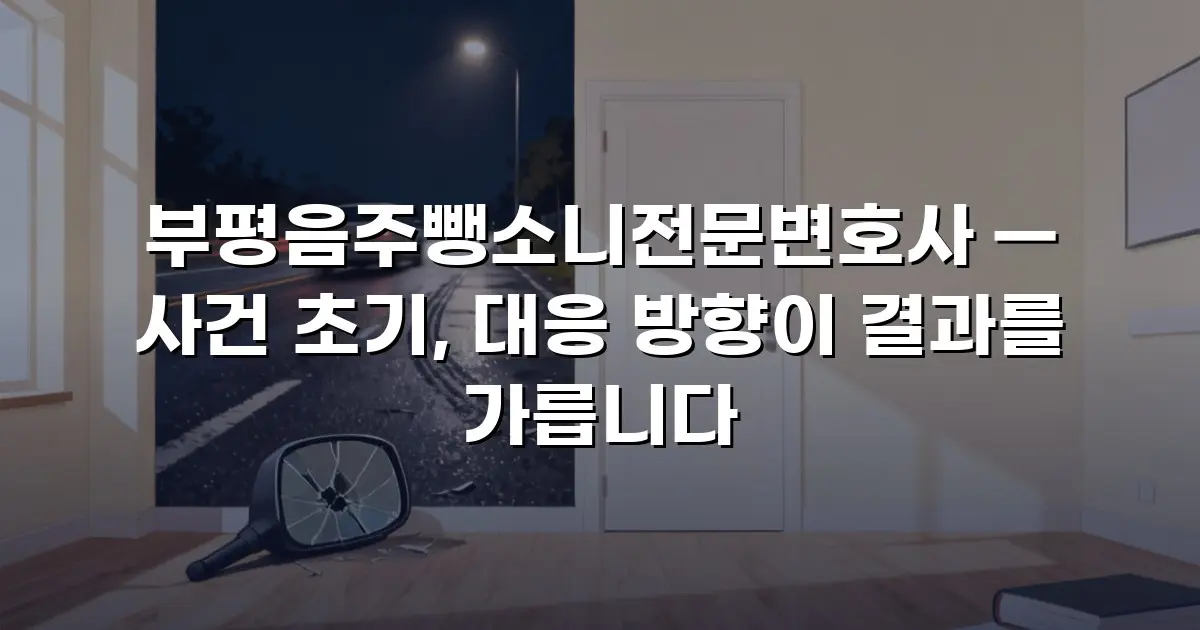 부평음주뺑소니전문변호사 — 사건 초기, 대응 방향이 결과를 가릅니다