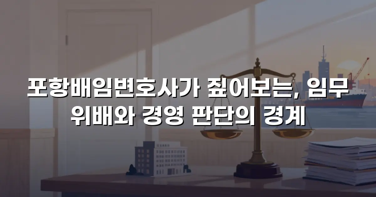 포항배임변호사가 짚어보는, 임무 위배와 경영 판단의 경계