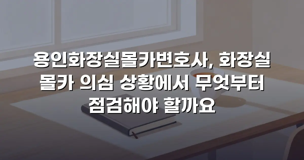 용인화장실몰카변호사, 화장실 몰카 의심 상황에서 무엇부터 점검해야 할까요