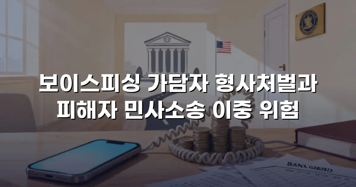 보이스피싱 가담자 형사처벌과 피해자 민사소송 이중 위험