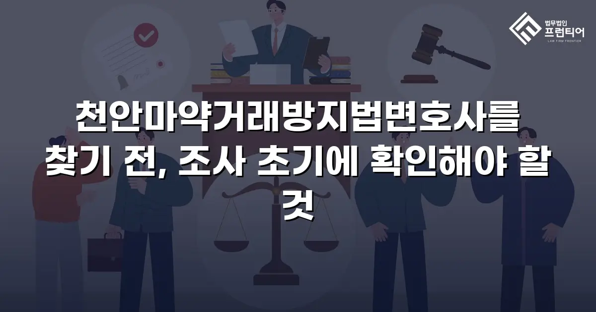 천안마약거래방지법변호사를 찾기 전, 조사 초기에 확인해야 할 것