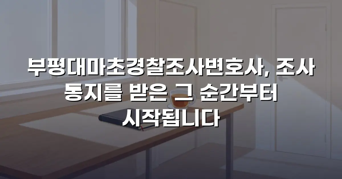 부평대마초경찰조사변호사, 조사 통지를 받은 그 순간부터 시작됩니다