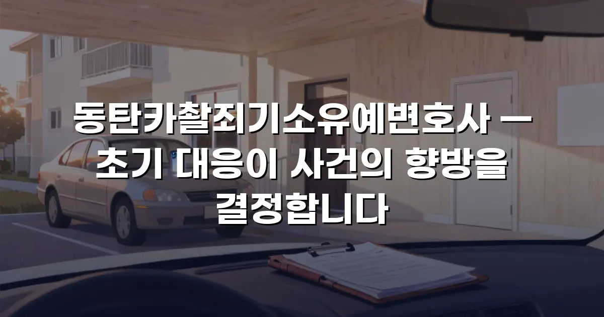 동탄카촬죄기소유예변호사 — 초기 대응이 사건의 향방을 결정합니다