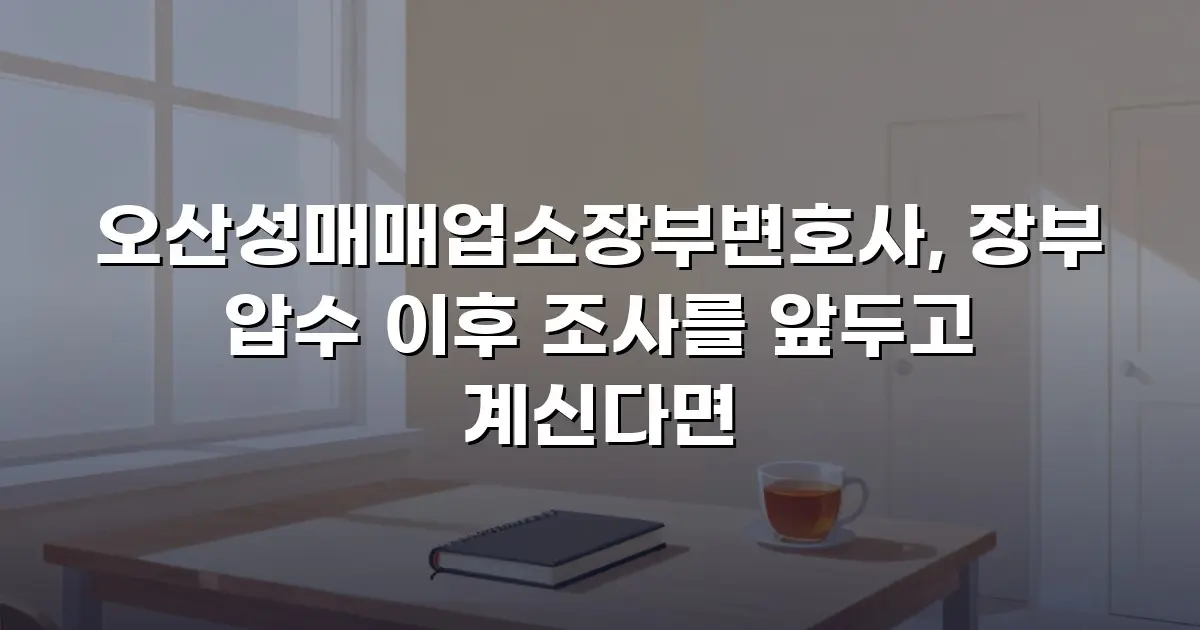 오산성매매업소장부변호사, 장부 압수 이후 조사를 앞두고 계신다면
