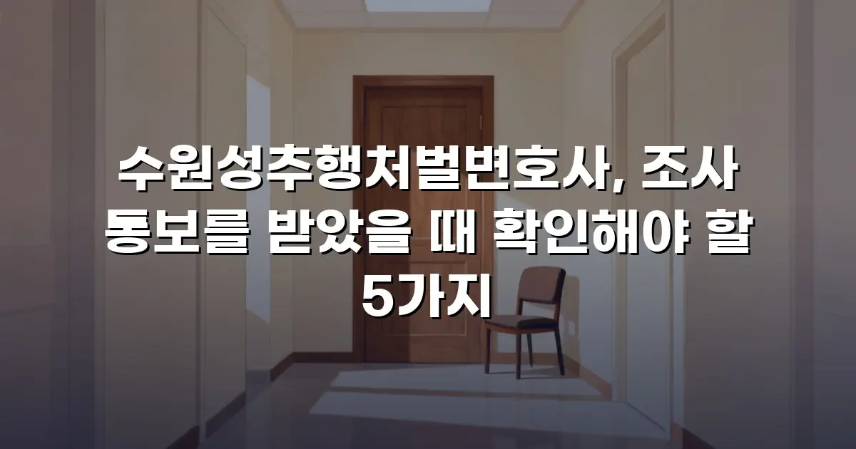 수원성추행처벌변호사, 조사 통보를 받았을 때 확인해야 할 5가지
