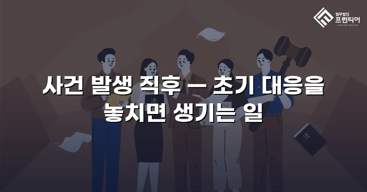 사건 발생 직후 — 초기 대응을 놓치면 생기는 일