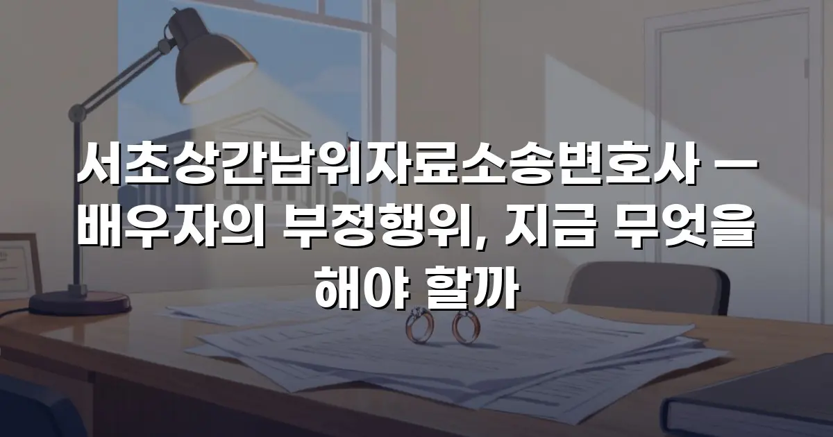 서초상간남위자료소송변호사 — 배우자의 부정행위, 지금 무엇을 해야 할까