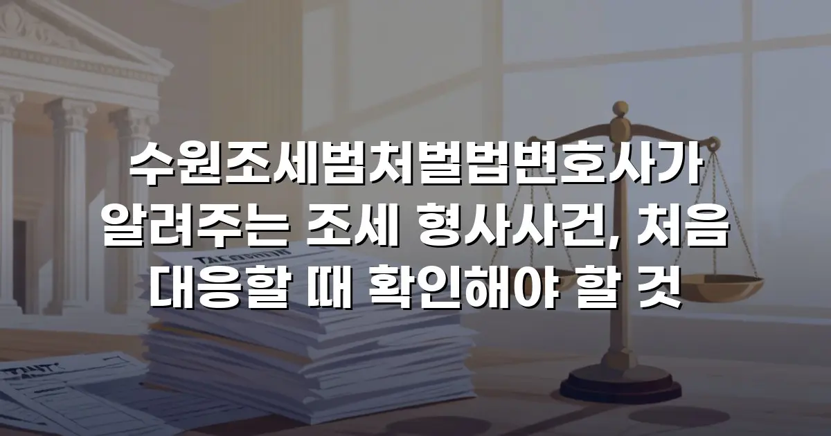 수원조세범처벌법변호사가 알려주는 조세 형사사건, 처음 대응할 때 확인해야 할 것