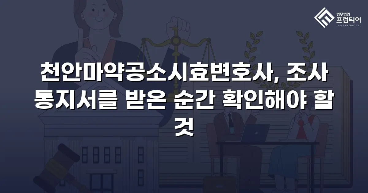 천안마약공소시효변호사, 조사 통지서를 받은 순간 확인해야 할 것