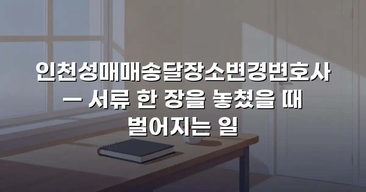 인천성매매송달장소변경변호사 — 서류 한 장을 놓쳤을 때 벌어지는 일