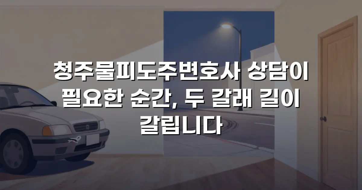 청주물피도주변호사 상담이 필요한 순간, 두 갈래 길이 갈립니다