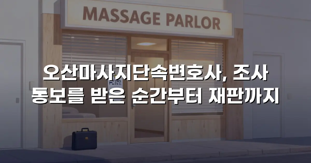오산마사지단속변호사, 조사 통보를 받은 순간부터 재판까지