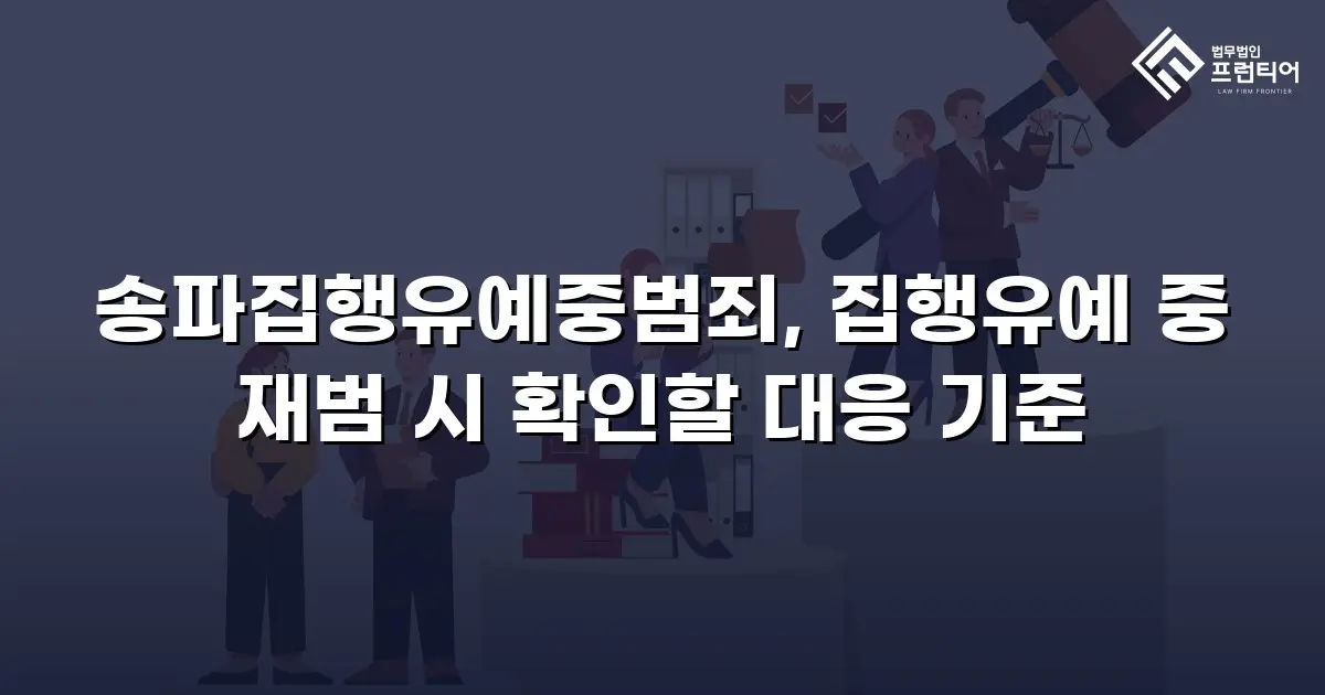 송파집행유예중범죄, 집행유예 중 재범 시 확인할 대응 기준
