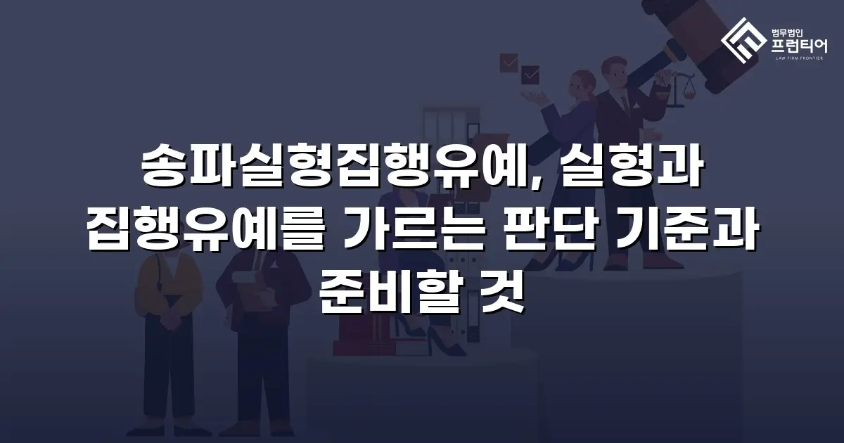 송파실형집행유예, 실형과 집행유예를 가르는 판단 기준과 준비할 것