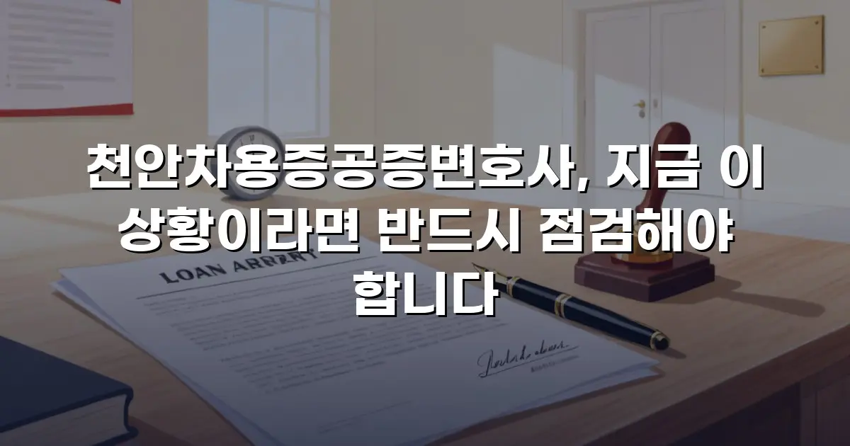 천안차용증공증변호사, 지금 이 상황이라면 반드시 점검해야 합니다
