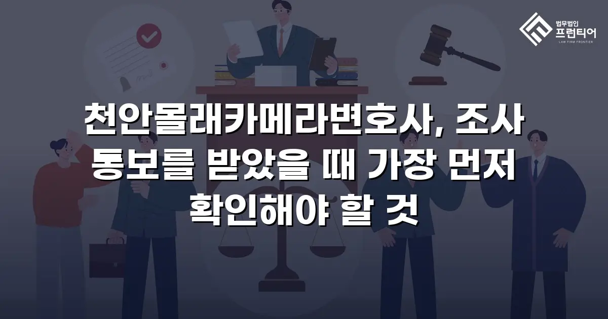 천안몰래카메라변호사, 조사 통보를 받았을 때 가장 먼저 확인해야 할 것