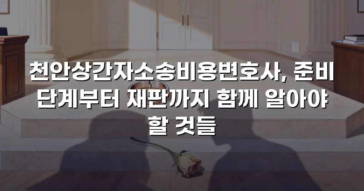 천안상간자소송비용변호사, 준비 단계부터 재판까지 함께 알아야 할 것들
