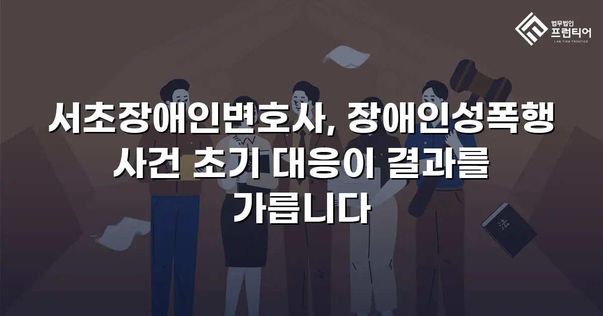 서초장애인변호사, 장애인성폭행 사건 초기 대응이 결과를 가릅니다