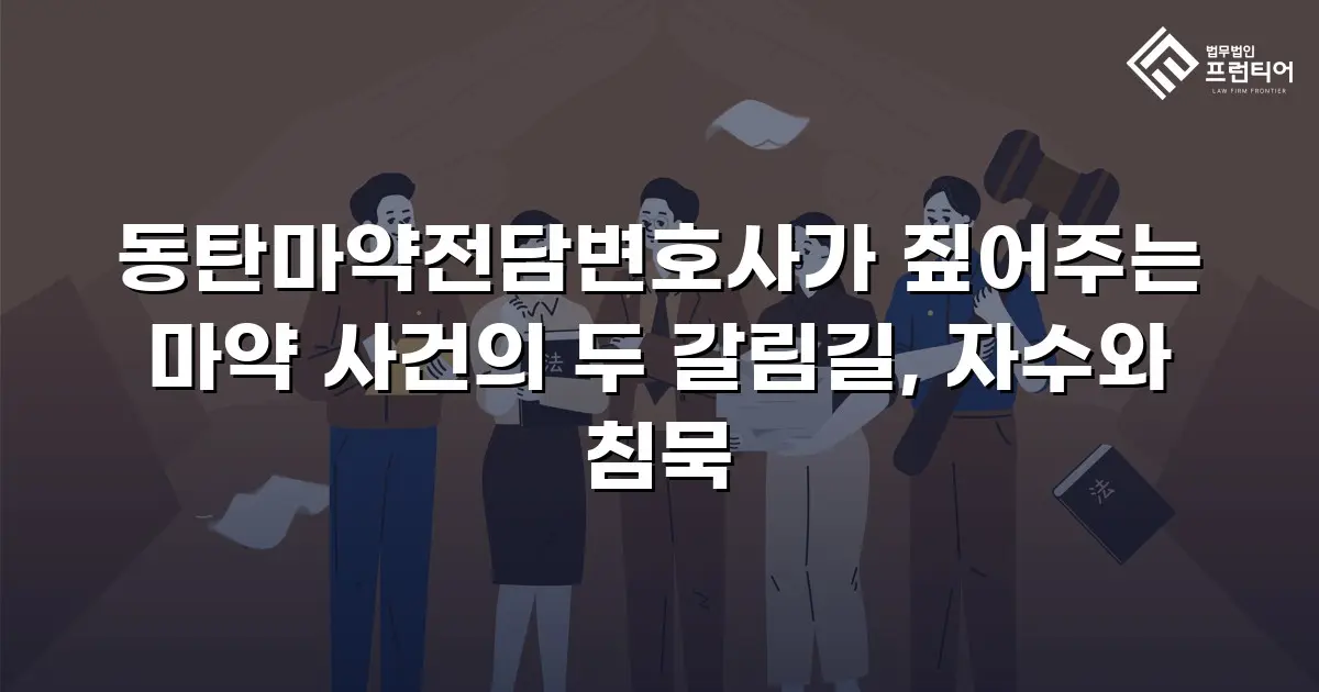 동탄마약전담변호사가 짚어주는 마약 사건의 두 갈림길, 자수와 침묵