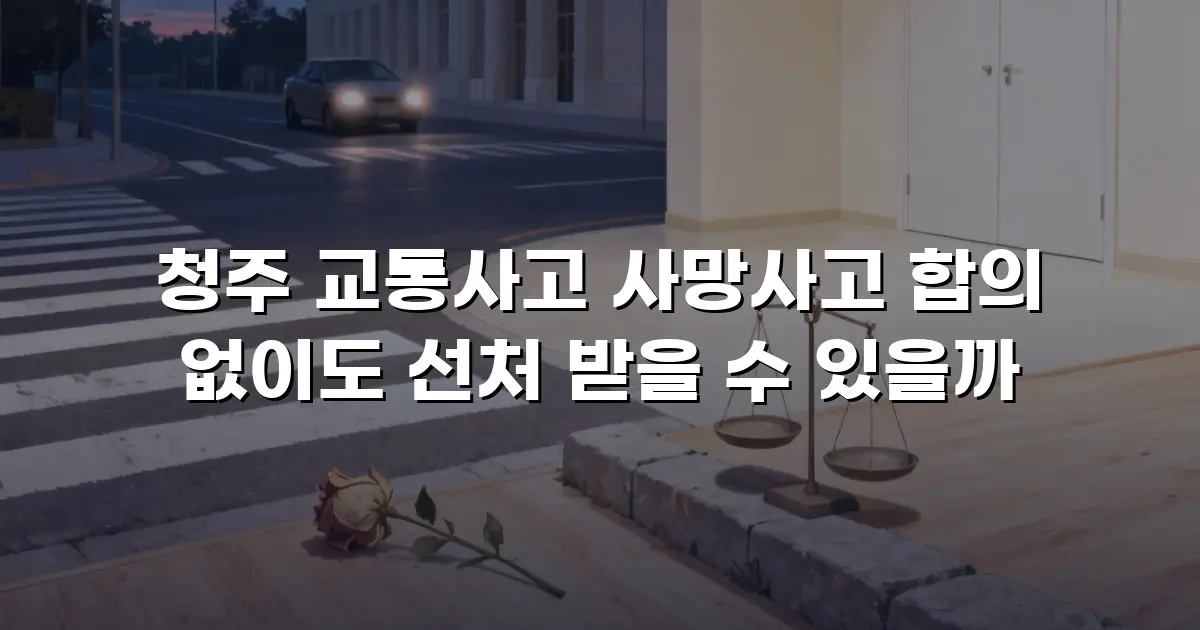청주 교통사고 사망사고 합의 없이도 선처 받을 수 있을까