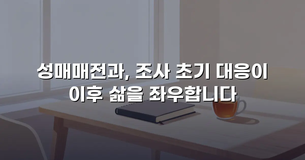 성매매전과, 조사 초기 대응이 이후 삶을 좌우합니다