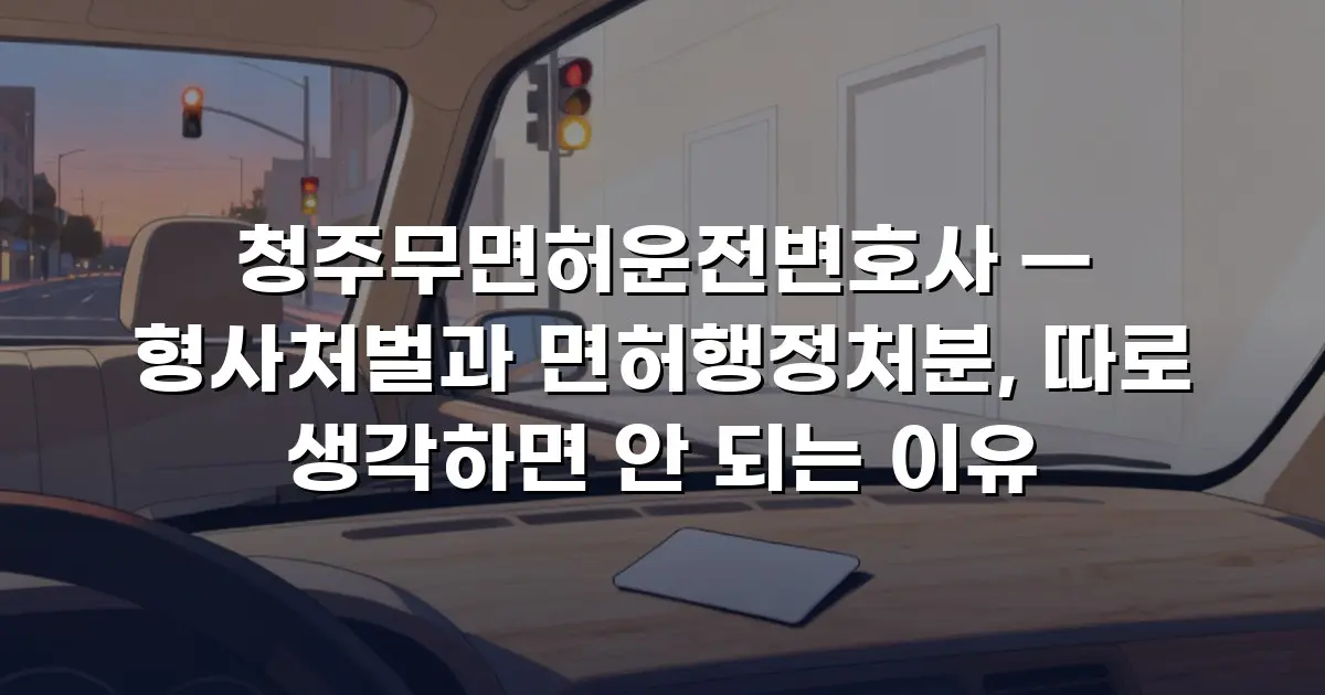 청주무면허운전변호사 — 형사처벌과 면허행정처분, 따로 생각하면 안 되는 이유