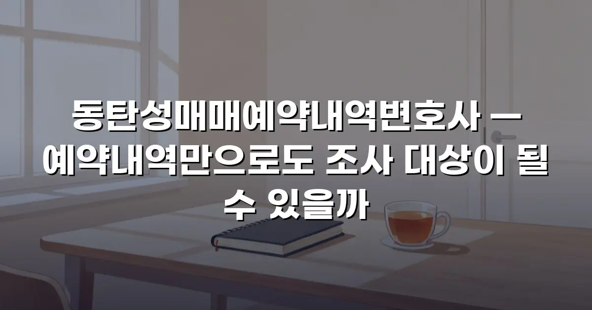 동탄성매매예약내역변호사 — 예약내역만으로도 조사 대상이 될 수 있을까