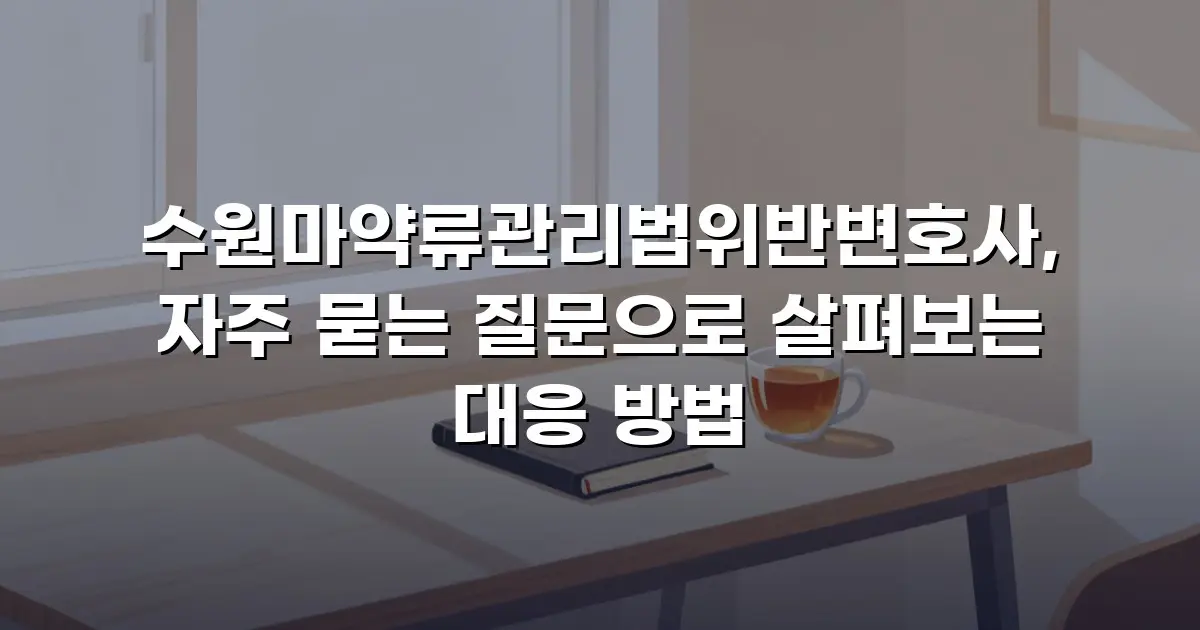 수원마약류관리법위반변호사, 자주 묻는 질문으로 살펴보는 대응 방법